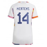 Camiseta Bélgica Dries Mertens #14 Segunda Equipación Replica Mundial 2022 para mujer mangas cortas